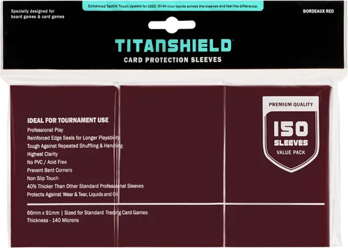 TitanShield Fundas Premium para Cartas | Compatibles con Pokémon, One Piece, Lorcana, Flesh & Blood, y Magic The Gathering MTG | (150 Fundas - Rojo
