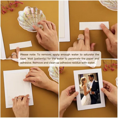 Miniatura 6 de Lineco Cinta de bisagra Hayaku activada por agua de 1 pulgada x 100 pies, archival, sin ácidos y fuerte, utilizada para obras de arte de bisagras