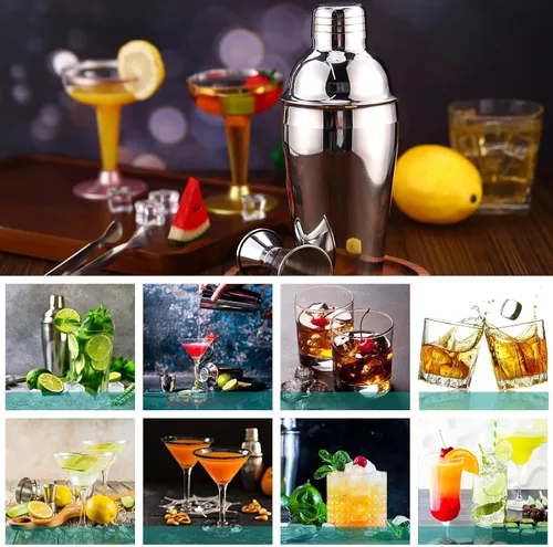 Miniatura 6 de Umigy Juego de coctelera de Martini, mezclador de Martini de acero inoxidable con colador y doble jigger de medición para bar, fiesta, uso doméstico
