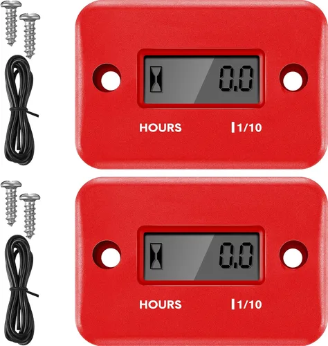 Miniatura 10 de 2 Piezas Medidor de Hora Inductivo para Motor de Gasolina Cortacésped Moto de Tierra Motocicleta Motocross Moto de Nieve Karting Marino ATV Barco