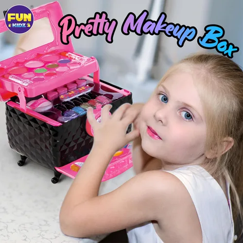 Miniatura 7 de Kit de maquillaje para niños, FunKidz 60 piezas de juguetes cosméticos lavables para jugar y fingir, caja de maquillaje de regalo para niñas