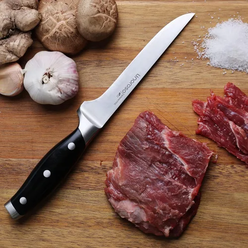 Miniatura 7 de linoroso Cuchillo deshuesador de 5.7 pulgadas con elegante caja de regalo, cuchillo de filete de acero inoxidable de carbono alemán forjado afilado