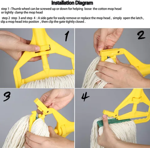 Miniatura 3 de OFO - Cabezal de trapeador de hilo de algodón con extremo de bucle, repuestos de trapeador de cuerda resistente, repuesto de cabezal de fregona