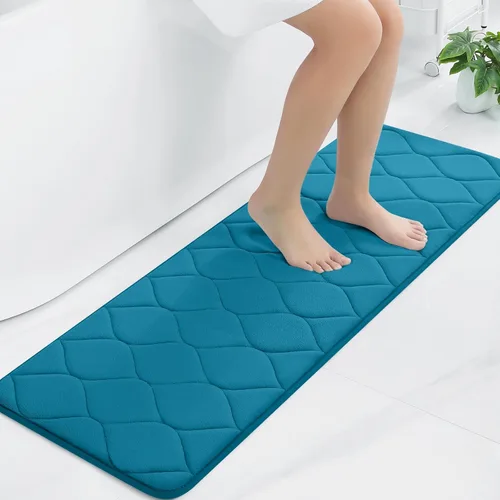 Miniatura 26 de Colorxy - Alfombra de baño de espuma viscoelástica, ultrasuave y antideslizante, absorbe el agua, lavable a máquina, tapete para suelos de ducha
