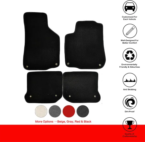 Miniatura 2 de IKON MOTORSPORTS - Alfombrillas compatibles con Volkswagen GLI MK4 1999-2005, de nailon, color negro, alfombra delantera y trasera, 2000 2001 2002