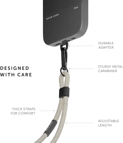 Miniatura 5 de Native Union Correa ajustable y desmontable para teléfono, compatible con iPhone 16, 15, 14, 13 y la mayoría de los teléfonos inteligentes, Arenisca