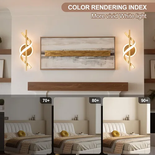 Miniatura 3 de EIDISUNY Apliques LED de pared para interiores, luces LED de montaje en pared de 12 W, lámpara de pared moderna en espiral, lámpara de pared de 3000