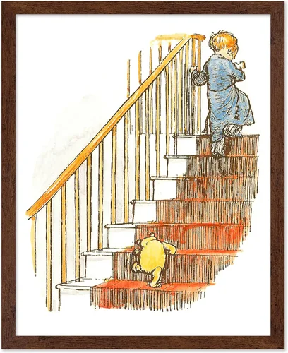 Miniatura 21 de Poster Master Póster de ilustración vintage, impresión de paisaje retro, regalo para bebé, niño, mapa de madera de 100 acres, oso, cerdo, animal