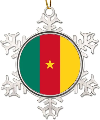 Miniatura 11 de Adorno de decoración de árbol de Argelia, bandera de Argelia, novedad de metal, copo de nieve, adorno de Navidad, bandera nacional, recuerdo