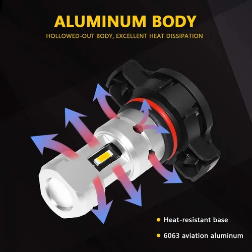 Miniatura 3 de PHINLION PSX24W 2504 - Bombillas LED amarillas antiniebla de 3800 lúmenes súper brillantes CSP 12276, reemplazo para lámparas antiniebla de coche
