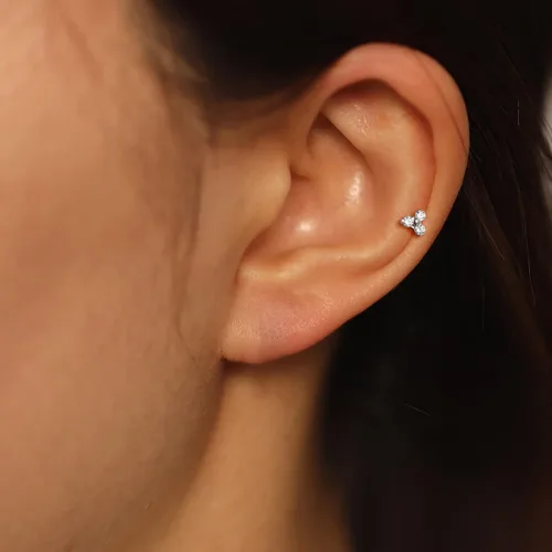 Miniatura 3 de Mooncrush Jewelry 16G G23 Solid Titanium Cartilage Earring Stud Internally Threaded Medusa Lip Ring Flat Back Tragus Helix Piercing Jewerly Surgical