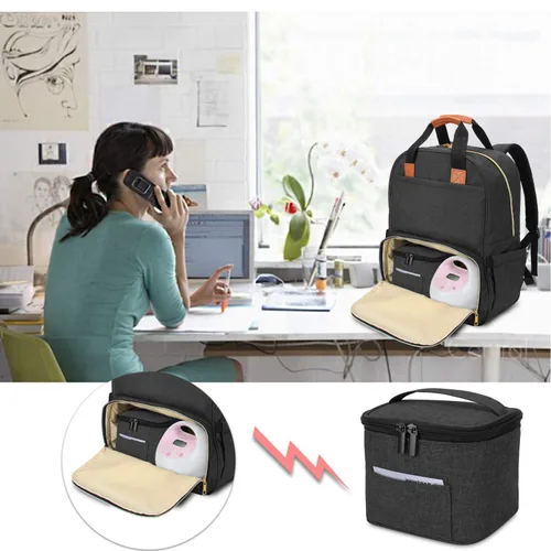 Miniatura 6 de LUXJA Bolsa enfriadora de leche materna (contiene cuatro botellas de leche materna de 5 onzas), enfriador de leche materna a prueba de fugas