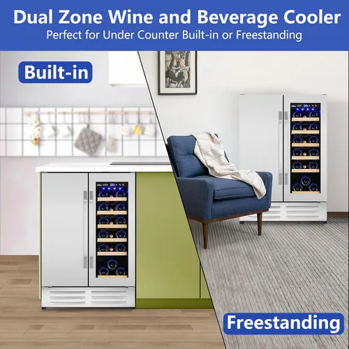 Miniatura 2 de Refrigerador Enfriador de Vinos de 8 Botellas, Refrigerador Pequeño de Vino, Mini Refrigerador de Vino de Encimera con Puerta de Vidrio, Bodegas