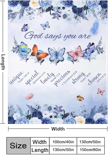 Miniatura 2 de Manta cristiana para mujer, manta de regalo religioso con versículos de la Biblia y pensamientos inspiradores, manta cálida de felpa curativa
