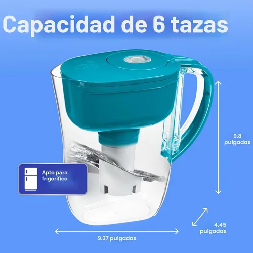 Miniatura 12 de Brita Metro - Jarra de filtro de agua con indicador de cambio SmartLight, sin BPA, reemplaza 1,800 botellas de agua de plástico al año, dura dos