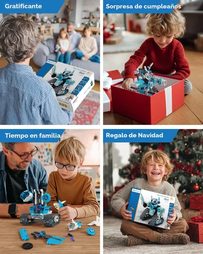 Miniatura 6 de Opmind Kit de construcción de robot STEM RC 5 en 1, 398 piezas APP y bloques de control remoto DIY robótica de ingeniería, juego de ciencia erector