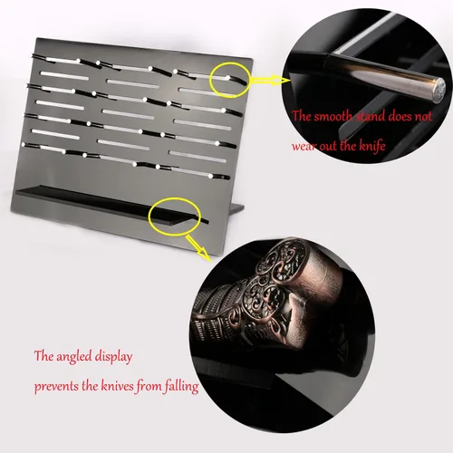 Miniatura 7 de Soporte de exhibición de cuchillos de acrílico, negro Soporte para cuchillos, pantalla plegable de almacenamiento de cuchillos, se adapta a todos