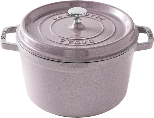 Miniatura 24 de STAUB Horno Holandés de Hierro Fundido 4 Cuartos Redondo, Fabricado en Francia, Sirve para 3-4, Blanco