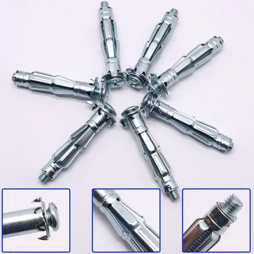 Miniatura 4 de Anclajes de Pared Huecos con Tornillos de Servicio Pesado, Pernos Molly de Acero al Carbono Galvanizado en Zinc Anclajes de Pared para Paneles