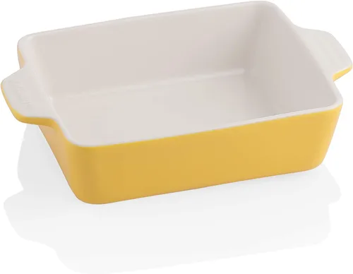Miniatura 22 de Sweejar Plato de Cerámica para Hornear, Bandeja Rectangular Pequeña para Hornear con Asas Dobles, 20 Oz para Cocinar, Brownie, Cocina, 6.5 x 4.9 x