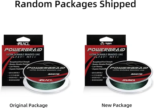 Miniatura 2 de RUNCL PowerBraid Línea de Pesca 4/8/9 Hebras, Línea de Pesca Trenzada 300/500/1000 Yardas - Tecnología de Tejido Sin Costuras, Tecnología de Verde