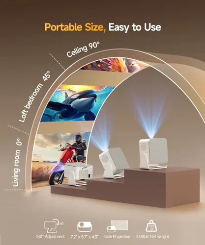 Miniatura 7 de Magcubic HY350Max - Proyector inteligente con soporte 4K 8K, mini proyector con Wifi6 y Bluetooth5.4, 600 ANSI, enfoque automático y prevención