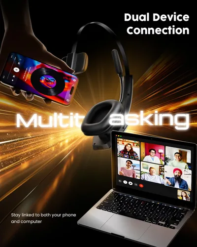 Miniatura 6 de Auriculares Bluetooth Trucker con base de carga, auriculares inalámbricos manos libres con micrófono de cancelación de ruido y botón de silencio