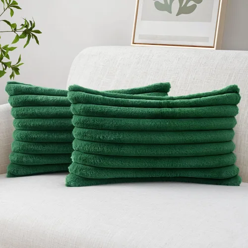Miniatura 30 de MIULEE Juego de 2 fundas de almohada decorativas de piel sintética de 16 x 16 pulgadas, decoración moderna de primavera para el hogar, almohadas