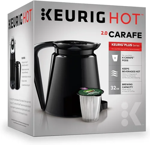 Miniatura 3 de Keurig Jarra de plástico 2.0 de 32 onzas de doble pared con mango fácil de verter, sostiene y dispensa hasta 4 tazas de café caliente, compatible