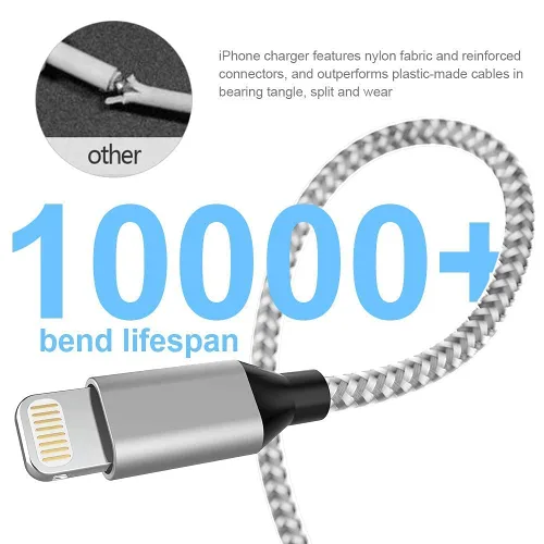 Miniatura 2 de [Certificado Apple MFi] Paquete de 6 [3/3/6/6/6/10 pies] Cable Lightning compatible con iPhone 14ProMax/14Pro/14/14Plus/13Pro/13/12Pro/12/11 y más