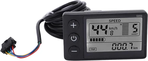 Miniatura 2 de Goshyda S866 - Computadora para bicicleta, medidor LCD con pantalla eléctrica, panel de control de scooter eléctrico de 24 V, 36 V, 48 V