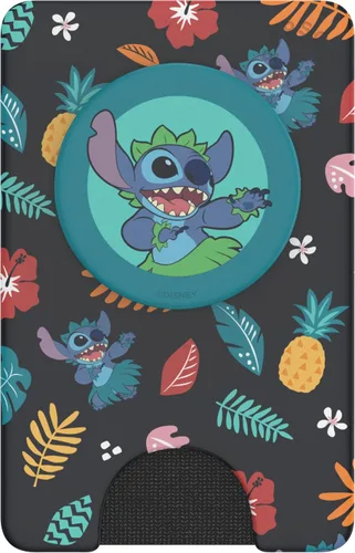 Miniatura 6 de Cartera para teléfono PopSockets con soporte expandible, tarjetero, Disney - Patrón Aloha de Stitch Stitch Aloha