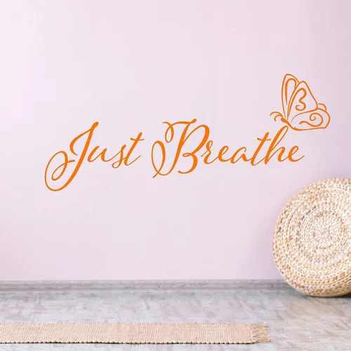 Miniatura 3 de Calcomanía de vinilo para pared, palabras de mariposa, cita inspiradora, sala de yoga, estudio, decoración zen, mural (4478ig) (XL, 30 x 70 pulgadas)