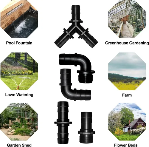 Miniatura 6 de LONGRUN Adaptador de manguera de PVC de 1.2 pulgadas macho x 1 pulgada, manguera de jardín, conector rápido para fuente de piscina en cascada con 2