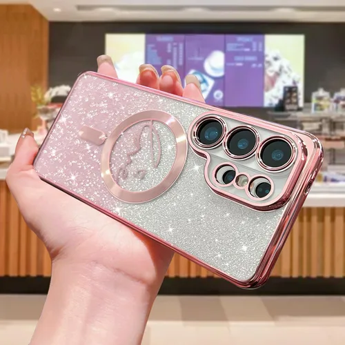 Miniatura 271 de ZONRW - Funda para Samsung Galaxy S22 Ultra magnética, para mujeres y niñas, cubierta trasera suave, lujosa, con corazón de amor, bling, degradado
