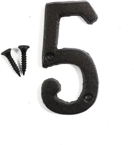 Miniatura 32 de Letras del abecedario de 3" en metal de hierro fundido decorativas, estilo clásico, para colgar letreros de pared, dirección, nombre, letrero