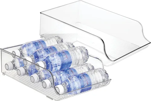 Miniatura 12 de Organizador de botellas de agua iDesign para refrigerador o despensa - Transparente - Fabricado en EE. UU Para nevera o despensa, transparente