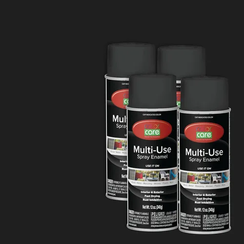 Miniatura 36 de Pintura en aerosol, 12 onzas, paquete de 6 (mezcla de colores cálidos: blanco brillante, rojo rubí, naranja, amarillo, marrón, negro brillante)