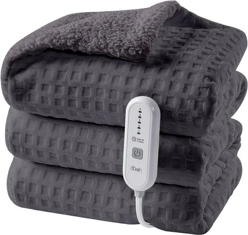 Miniatura 16 de Manta eléctrica tamaño King – Manta térmica con doble control, 5 niveles de calefacción, 10 horas de apagado automático, manta de calentamiento