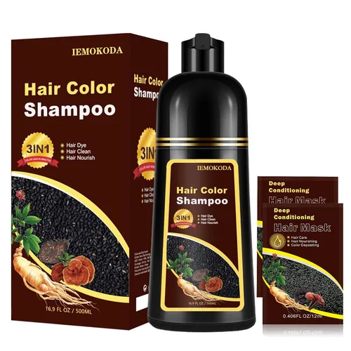 Miniatura 9 de Champú de tinte para cabello negro para cabello gris, champú instantáneo de color de cabello, champú de larga duración, champú para cabello negro