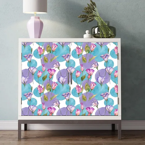Miniatura 4 de BaoHArtHome Papel tapiz floral para despegar y pegar, papel de contacto morado y rosa, moderno, extraíble, para dormitorio, baño, apto