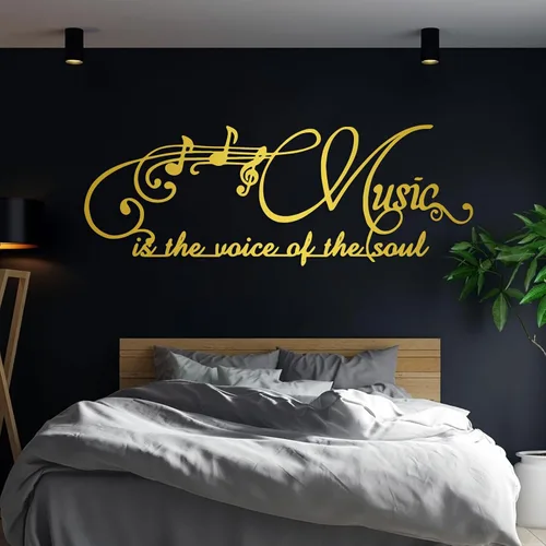 Miniatura 5 de OSTCAL Arte musical de pared de metal, decoración musical de pared, notas musicales, arte de pared de palabras, decoración de palabras de metal