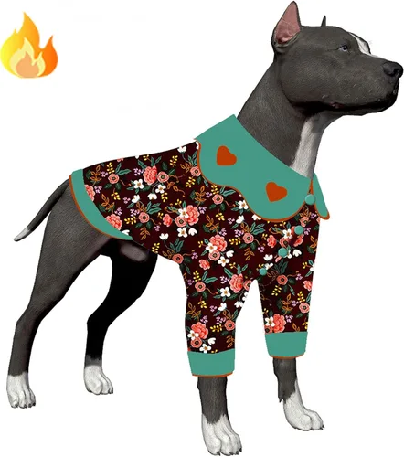 LovinPet Ropa para Perros Grandes – Tela de Franela Cálida Menagerie Birch Berenjena Ropa para Perros, Suéter Actualizado para Perros, Abrigo de