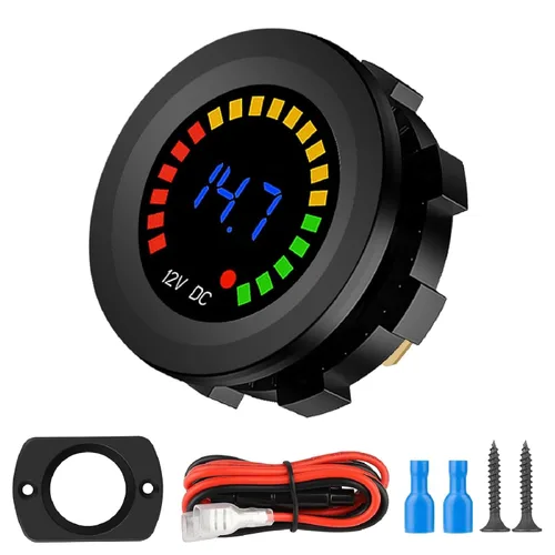 Miniatura 8 de Linkstyle Medidor de Batería de 12 V, Voltímetro Impermeable de 12 V, Medidor de Voltaje de Pantalla Digital para Marina, Auto, Motocicleta