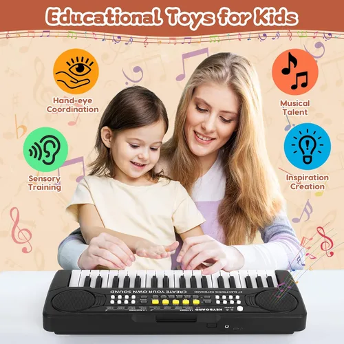 Miniatura 4 de Teclado de Piano de 37 Teclas Mejorado para Niños, Juguetes Musicales para Niñas de 3, 4, 5, 6 Años, Teclados y Pianos para Principiantes