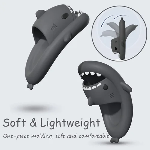 Miniatura 3 de rosyclo Sandalias de tiburón para mujeres y hombres, bonitas pantuflas de tiburón para adultos y jóvenes, nublado de verano, suaves, ligeras
