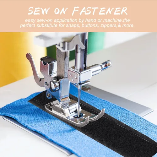 Miniatura 3 de Cinta para coser para ropa y telas, tiras de gancho y bucle trasero no adhesivas, sustituto de broches y botones, tiras cortadas a longitud