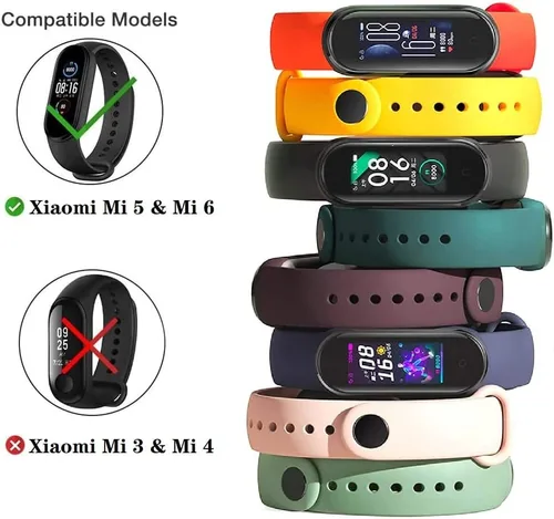 LeongLzt(4/5/8 PACK Xiaomi Mi 5/6/7 Strap/Amazfit Band 5/6 Replacement Bands for Mi Band 5/6/7 SmartWatch Bands & Amazfit Band 5/6, Skin-Friendly