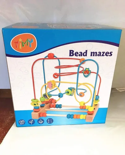 Miniatura 7 de Timy Primera montaña rusa con cuentas de madera, juguete educativo circular para niños pequeños
