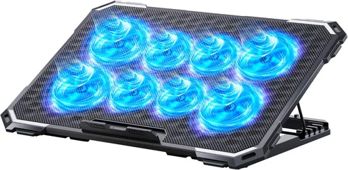 Miniatura 9 de ICE COOREL Almohadilla de enfriamiento para laptop con 6 ventiladores de refrigeración, almohadilla de enfriamiento para ventilador de laptop de 13